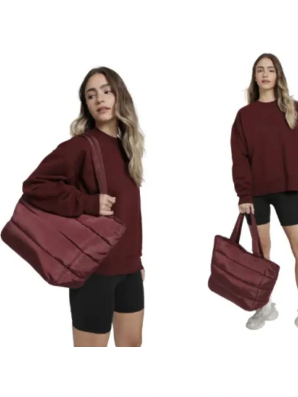 Splits59 Quilted Tote Bag in Deep Burgundy Gym Bag